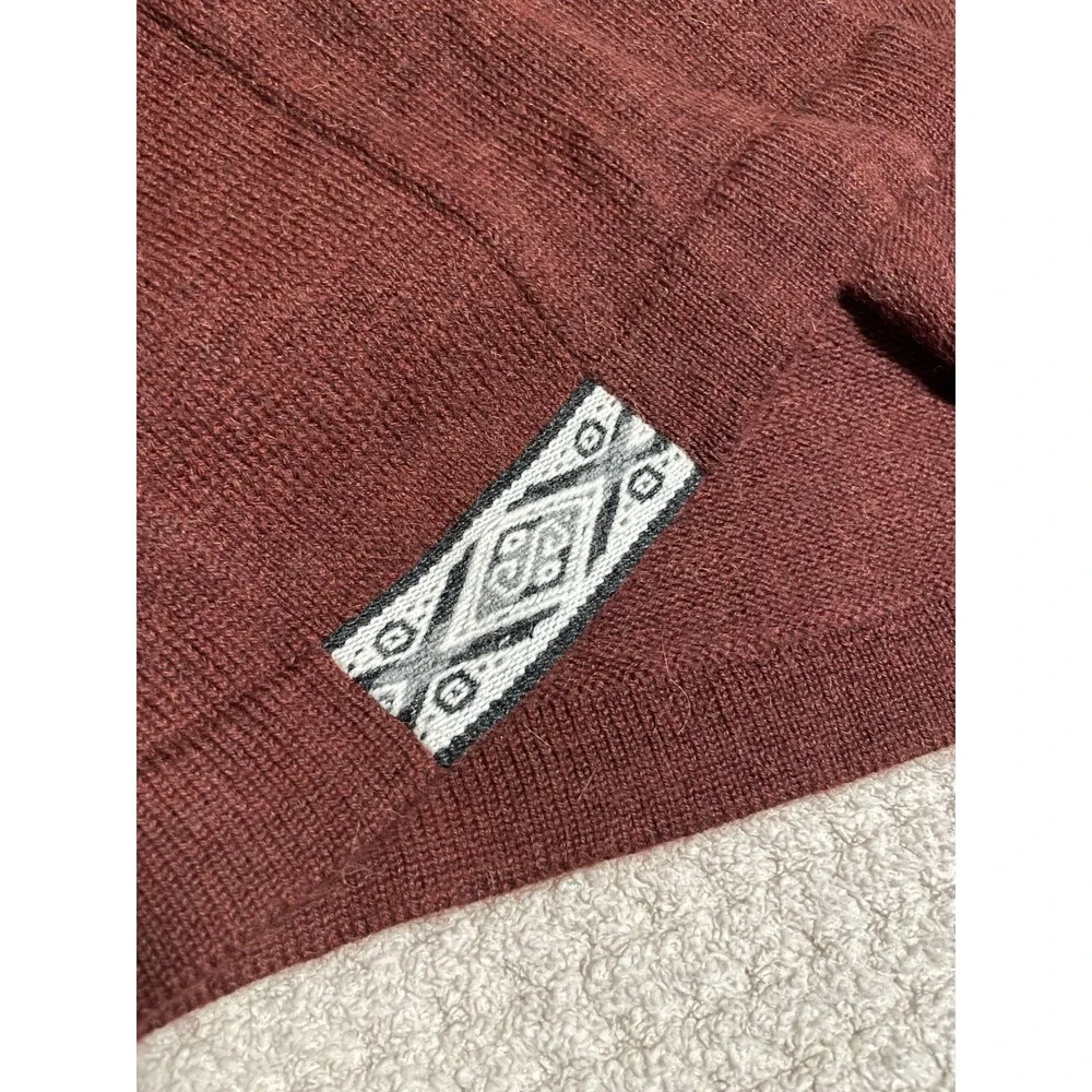 Paka The Crew Sweater Men XL Red Burgundy Royal Alpaca Blend Handmade Raglan